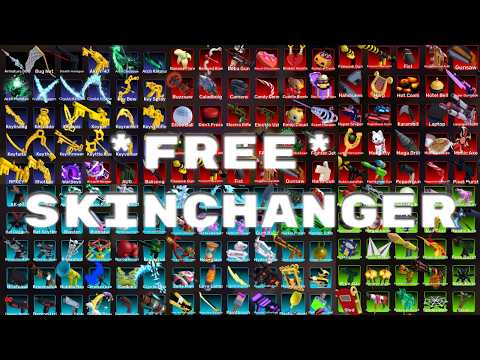 Colorful weapon skin collage with the words Free Skinchanger